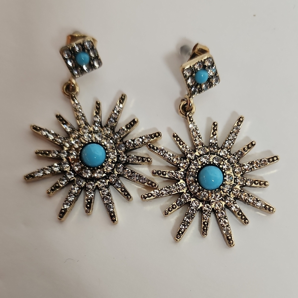 Adornia crystal & Blue Sunburst pierced earrings from Nordstrom.  Bright & Bold